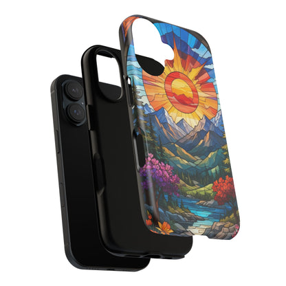 Colorful Mountain Phone Case - Tough Cases, Nature Aesthetic, Gift for Outdoor Lovers, Unique Phone Accessories, Vibrant Art Phone Cover