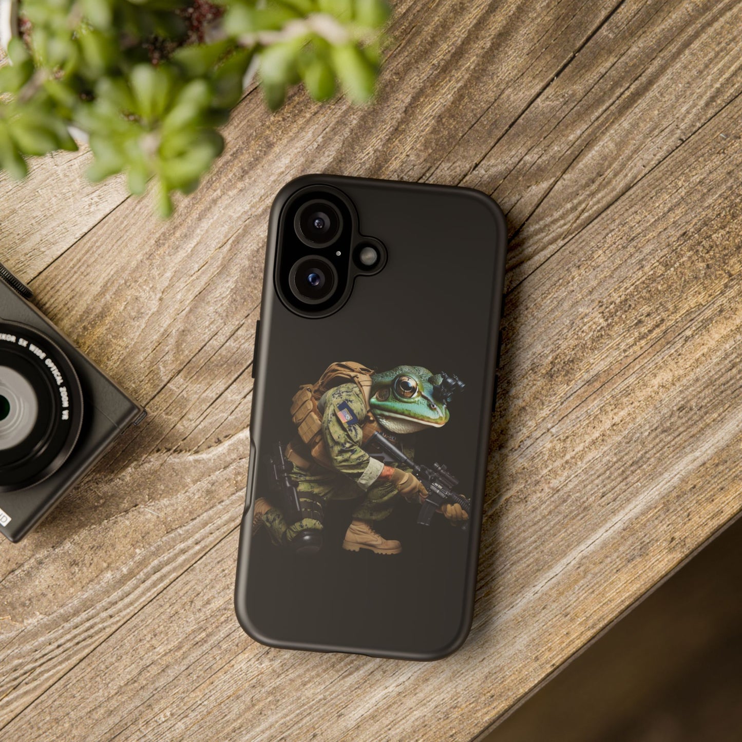 Tough Cases: Military Frog Phone Case, Phone Accessory, Unique Gift for Gamers, Animal Lovers, Stylish Protection