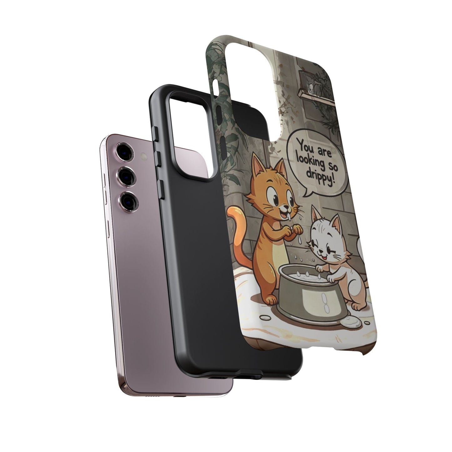 Cute Cat Phone Case - You Are Looking So Drippy, Pet Lover Gift, Animal Lover, Fun Phone Accessory, Whimsical Design