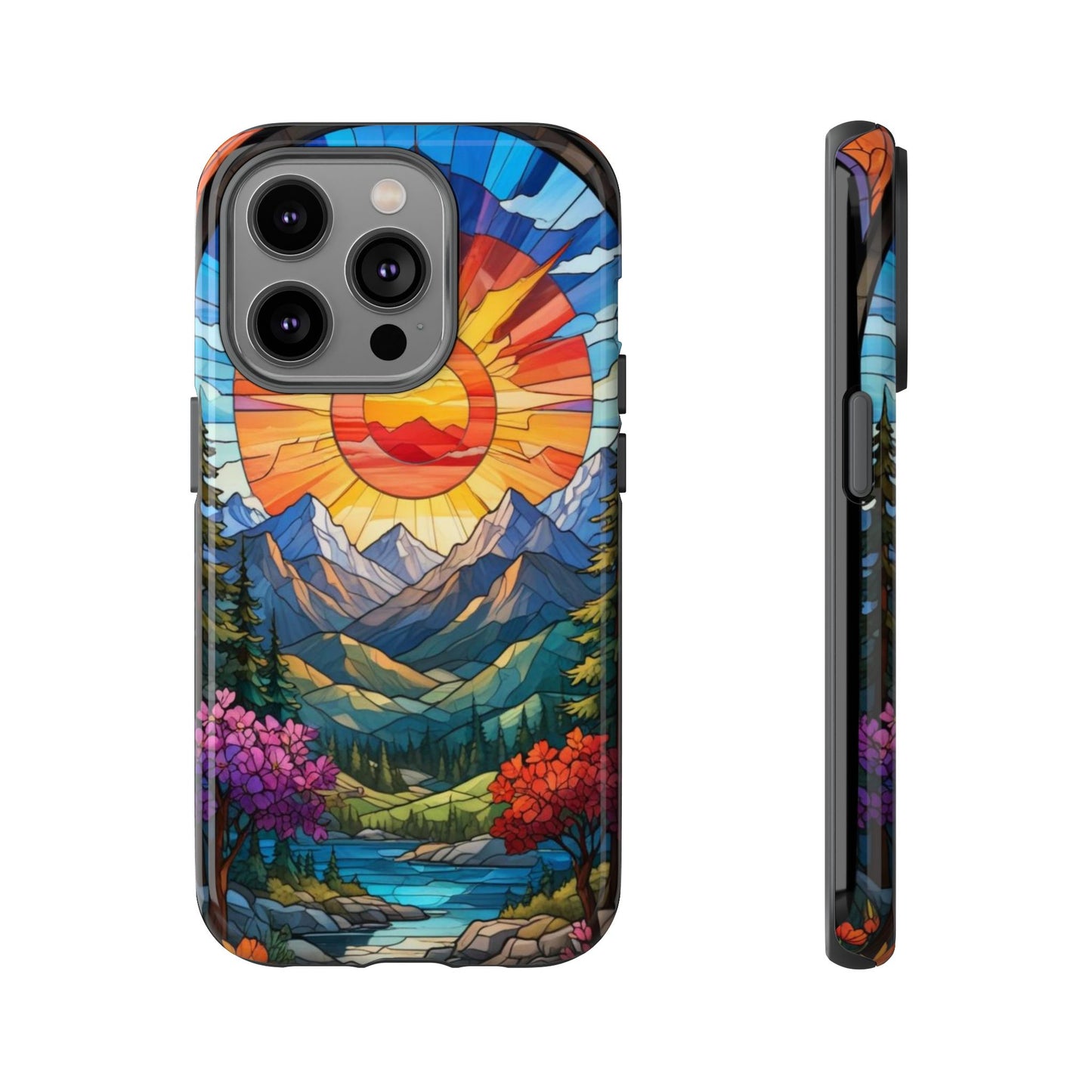 Colorful Mountain Phone Case - Tough Cases, Nature Aesthetic, Gift for Outdoor Lovers, Unique Phone Accessories, Vibrant Art Phone Cover