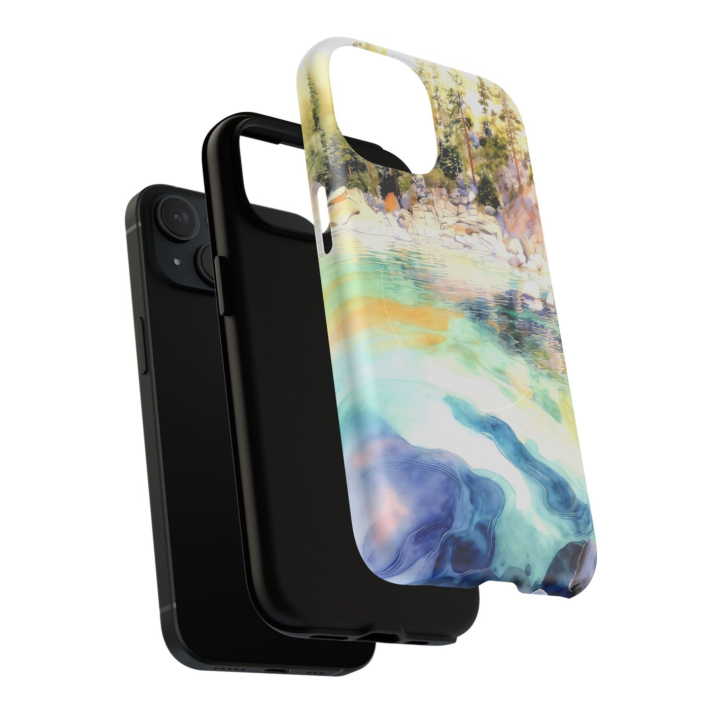 Tough Magnetic Case — Abstract Watercolor Lake Phone Cover