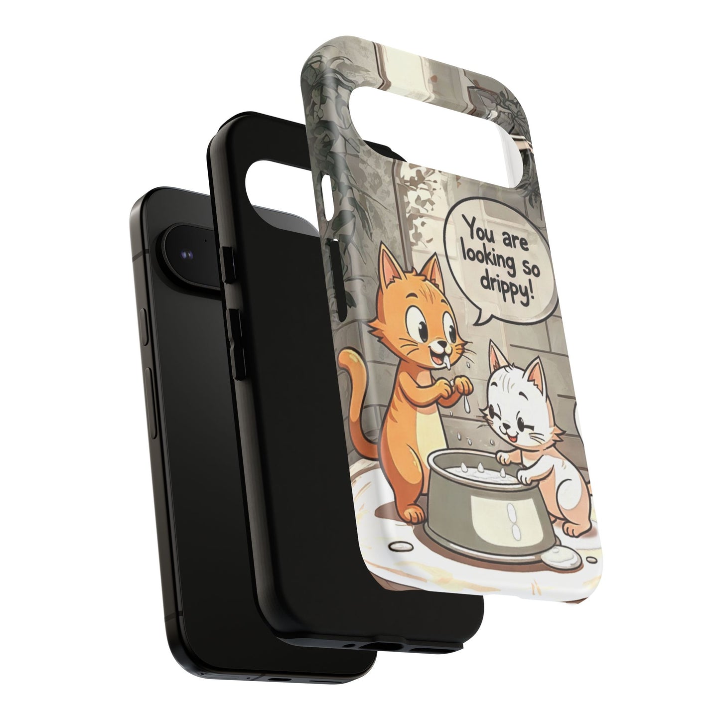 Cute Cat Phone Case - You Are Looking So Drippy, Pet Lover Gift, Animal Lover, Fun Phone Accessory, Whimsical Design