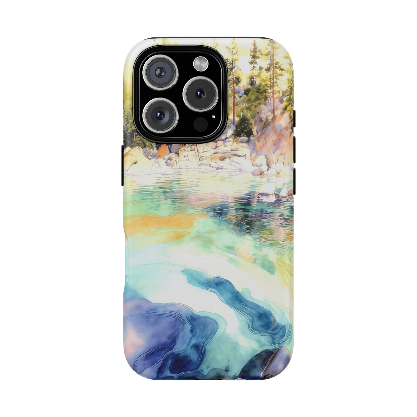 Tough Magnetic Case — Abstract Watercolor Lake Phone Cover