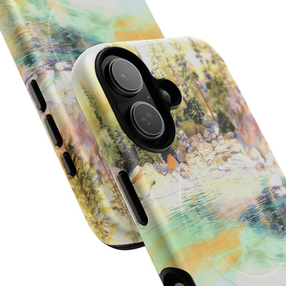 Tough Magnetic Case — Abstract Watercolor Lake Phone Cover