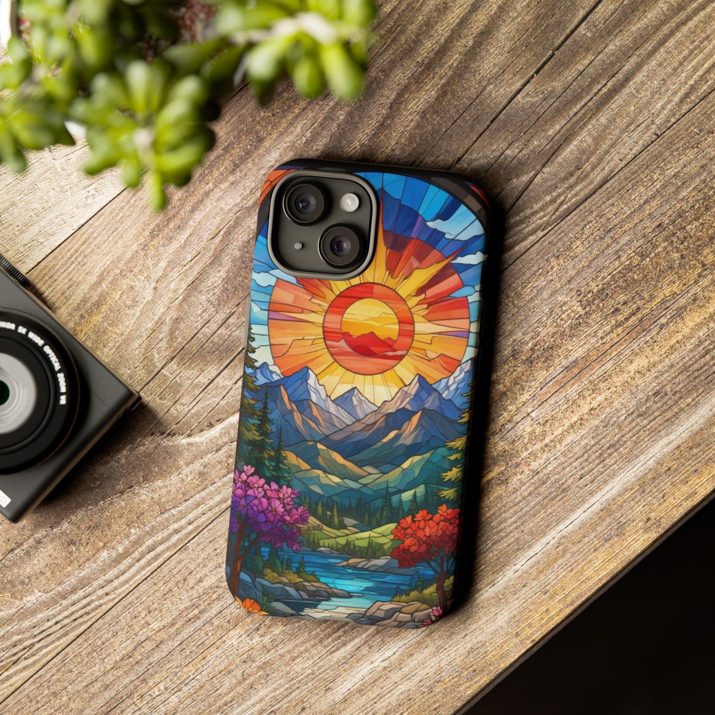 Colorful Mountain Phone Case - Tough Cases, Nature Aesthetic, Gift for Outdoor Lovers, Unique Phone Accessories, Vibrant Art Phone Cover