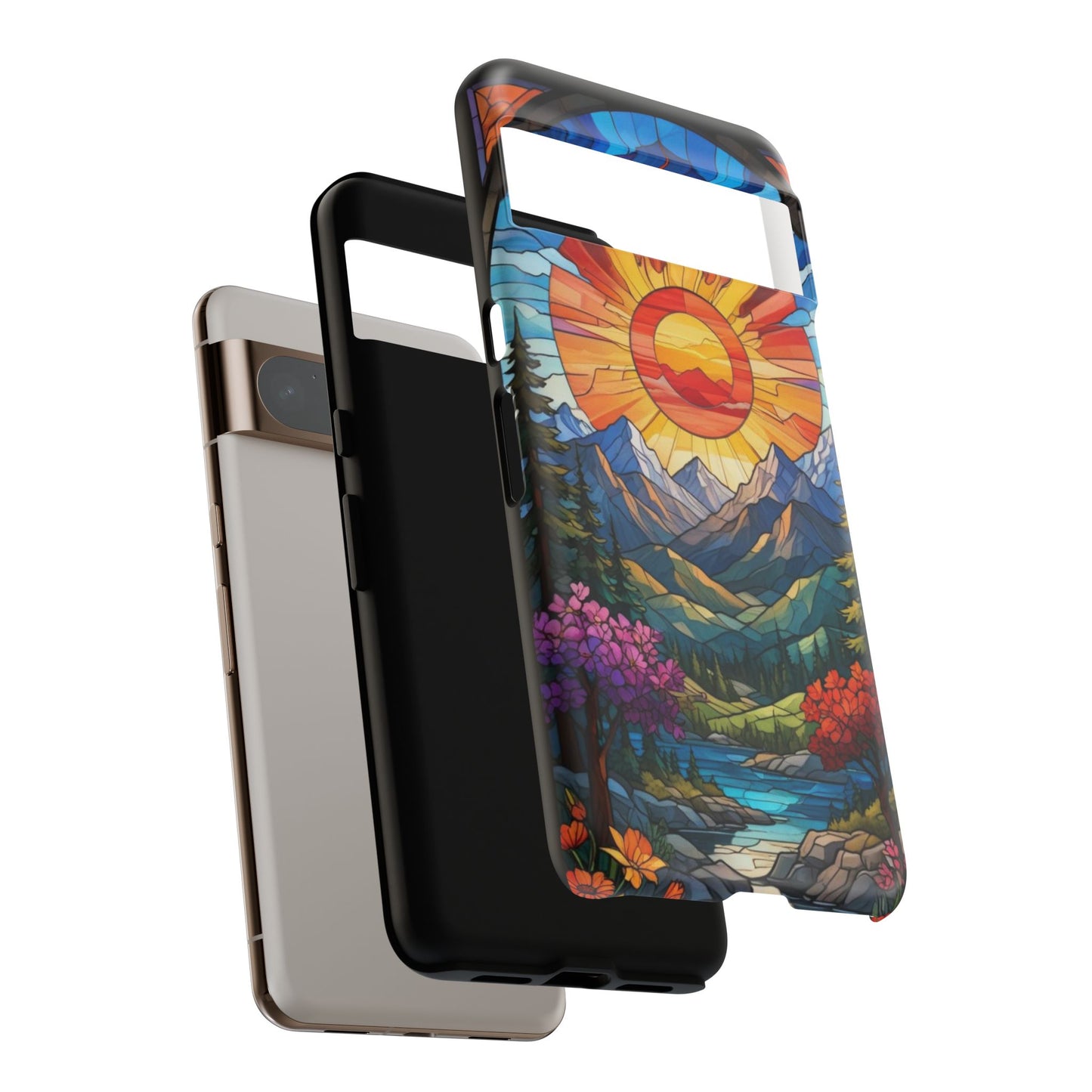 Colorful Mountain Phone Case - Tough Cases, Nature Aesthetic, Gift for Outdoor Lovers, Unique Phone Accessories, Vibrant Art Phone Cover