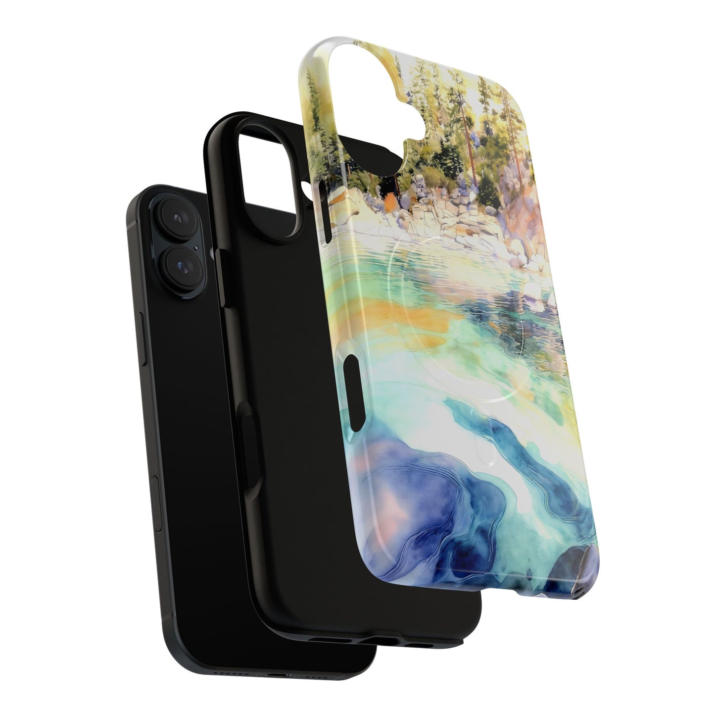 Tough Magnetic Case — Abstract Watercolor Lake Phone Cover