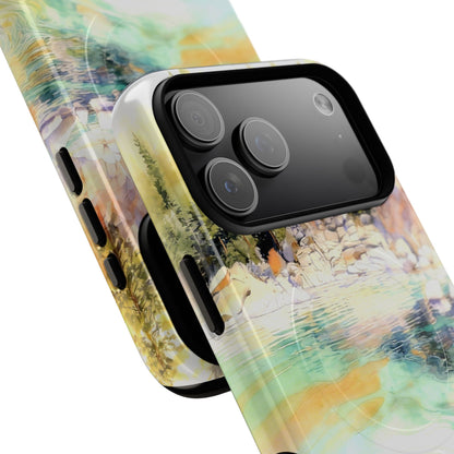 Tough Magnetic Case — Abstract Watercolor Lake Phone Cover