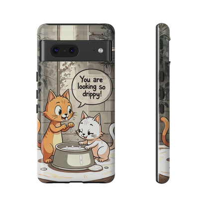 Cute Cat Phone Case - You Are Looking So Drippy, Pet Lover Gift, Animal Lover, Fun Phone Accessory, Whimsical Design