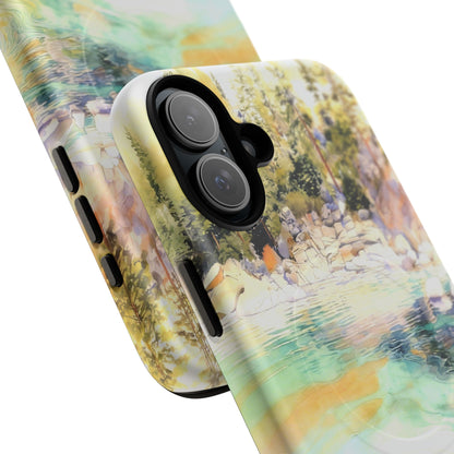 Tough Magnetic Case — Abstract Watercolor Lake Phone Cover