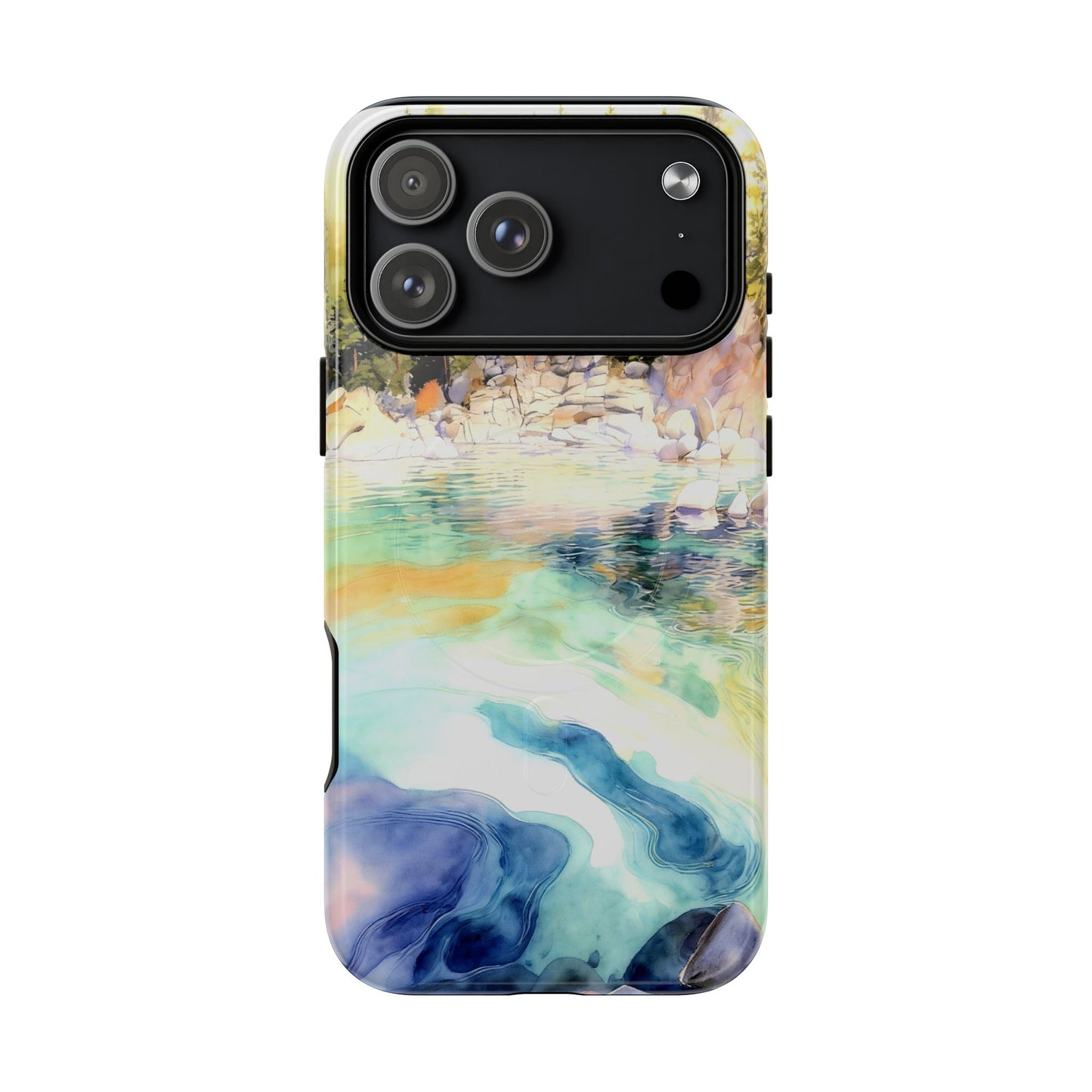 Tough Magnetic Case — Abstract Watercolor Lake Phone Cover