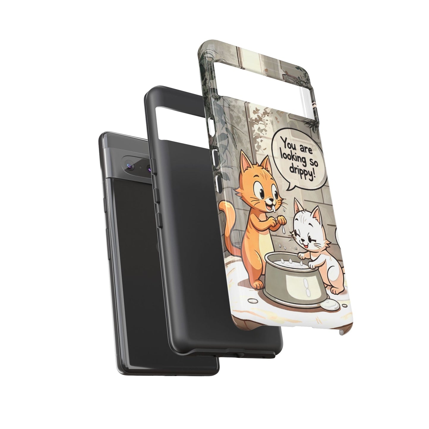 Cute Cat Phone Case - You Are Looking So Drippy, Pet Lover Gift, Animal Lover, Fun Phone Accessory, Whimsical Design