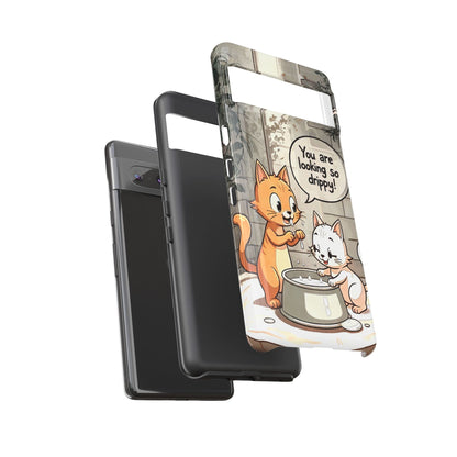 Cute Cat Phone Case - You Are Looking So Drippy, Pet Lover Gift, Animal Lover, Fun Phone Accessory, Whimsical Design