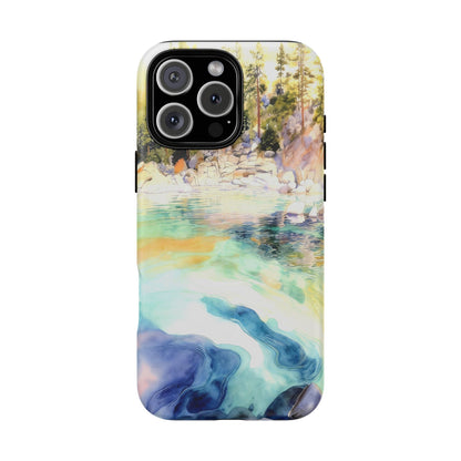 Tough Magnetic Case — Abstract Watercolor Lake Phone Cover
