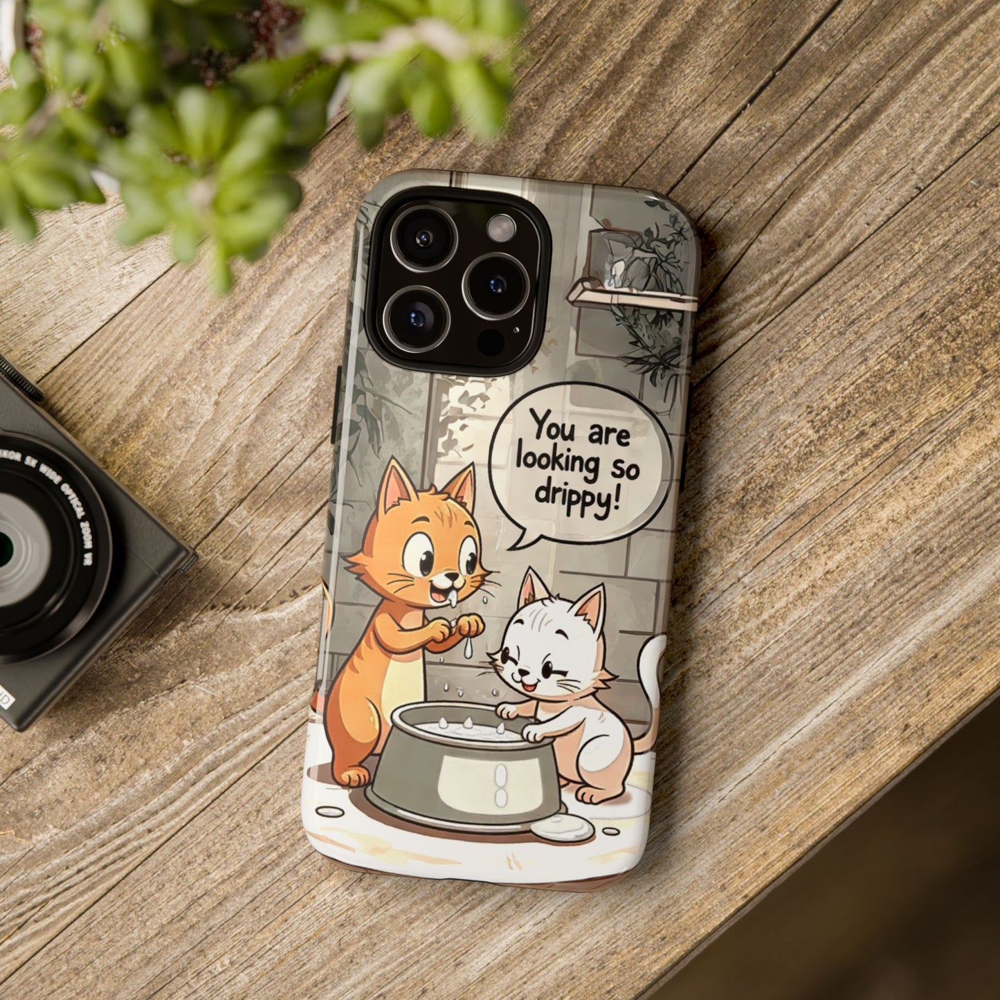 Cute Cat Phone Case - You Are Looking So Drippy, Pet Lover Gift, Animal Lover, Fun Phone Accessory, Whimsical Design