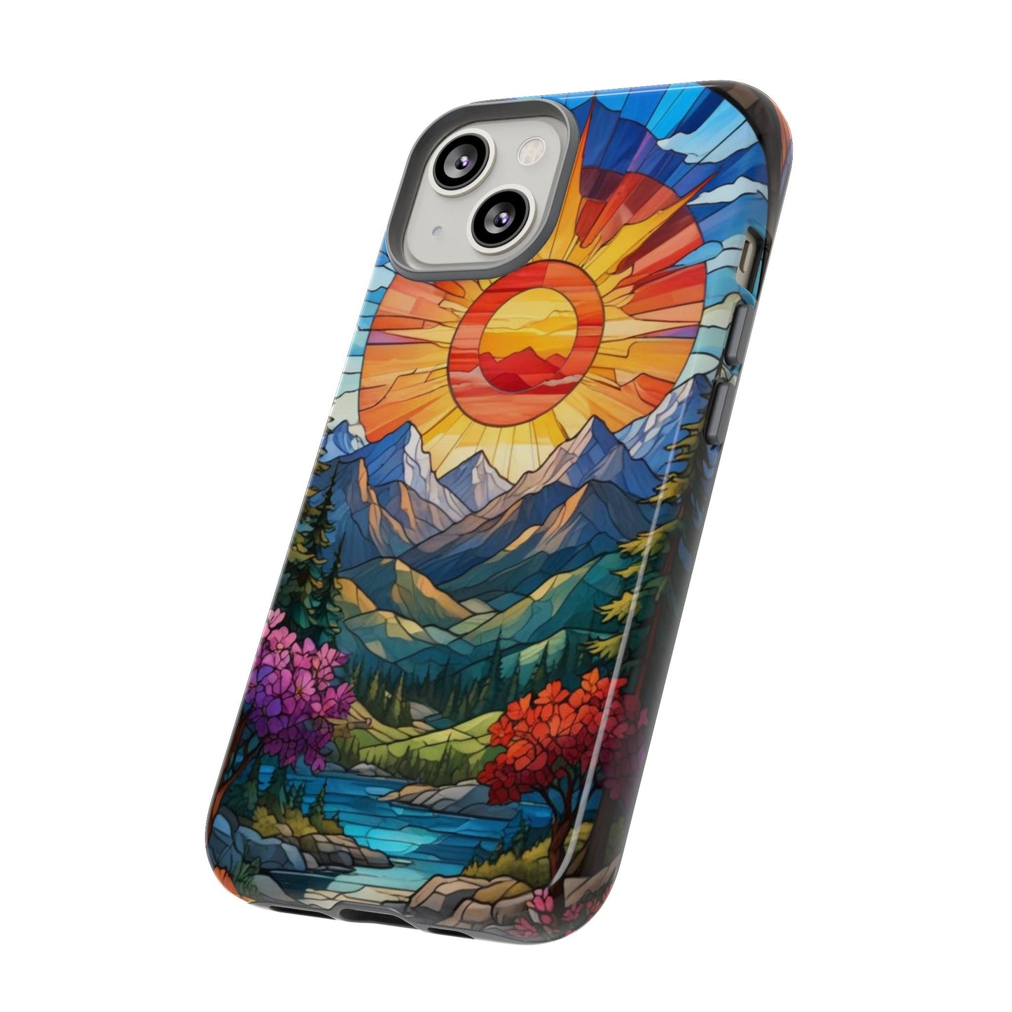 Colorful Mountain Phone Case - Tough Cases, Nature Aesthetic, Gift for Outdoor Lovers, Unique Phone Accessories, Vibrant Art Phone Cover