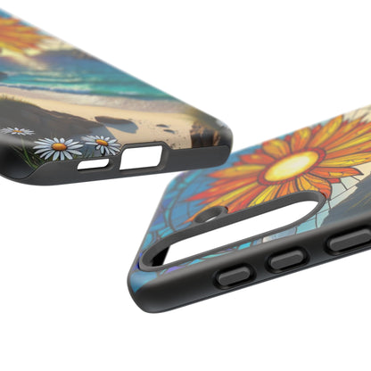 Colorful Floral Phone Case with Stained Glass Design, Nature Lover Gift, Sturdy Phone Cover, Unique Tech Accessory, Bright Spring Vibe
