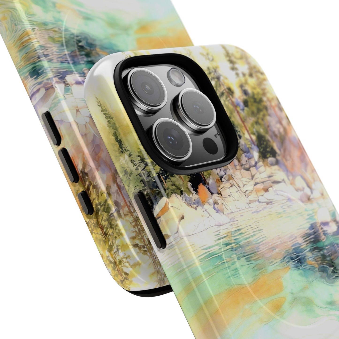 Tough Magnetic Case — Abstract Watercolor Lake Phone Cover