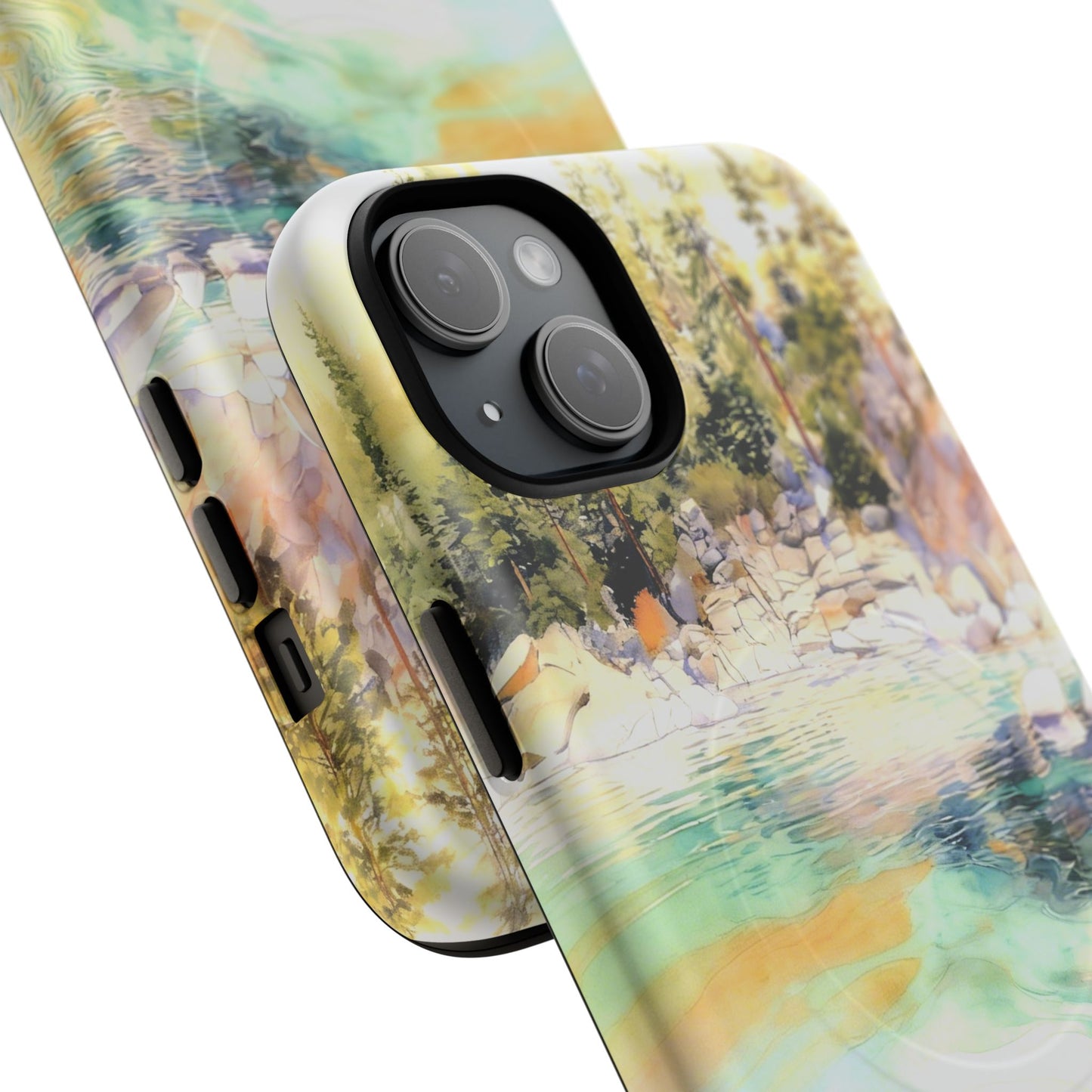 Tough Magnetic Case — Abstract Watercolor Lake Phone Cover