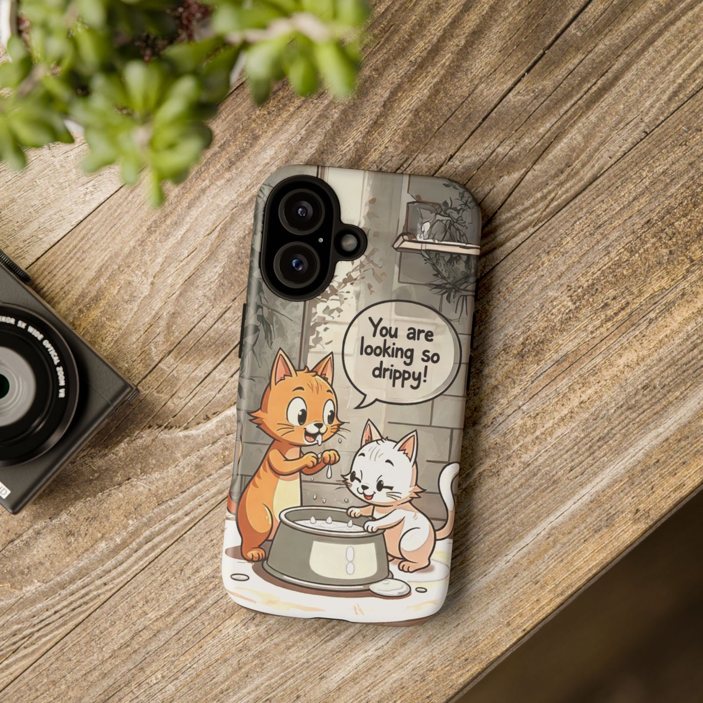 Cute Cat Phone Case - You Are Looking So Drippy, Pet Lover Gift, Animal Lover, Fun Phone Accessory, Whimsical Design