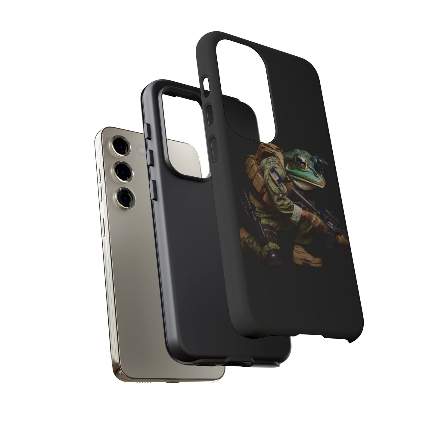 Tough Cases: Military Frog Phone Case, Phone Accessory, Unique Gift for Gamers, Animal Lovers, Stylish Protection