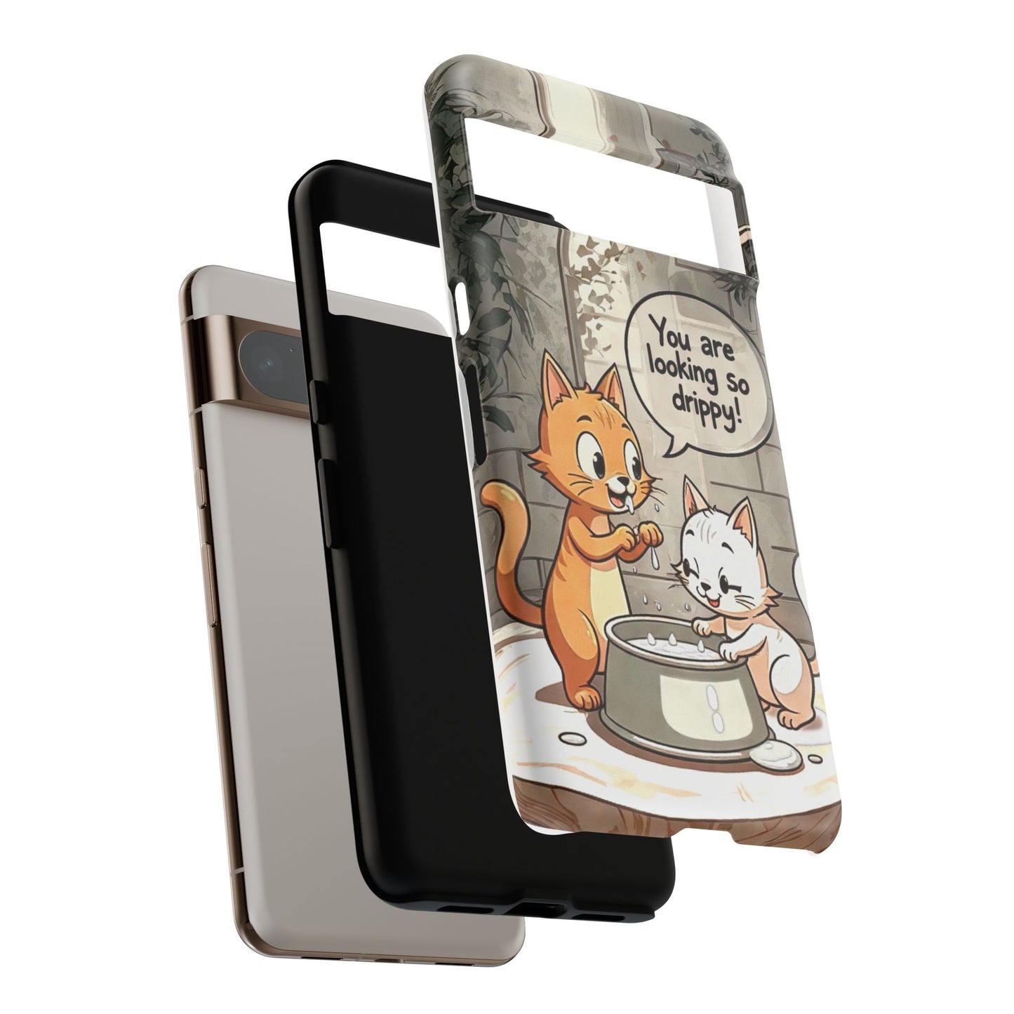 Cute Cat Phone Case - You Are Looking So Drippy, Pet Lover Gift, Animal Lover, Fun Phone Accessory, Whimsical Design