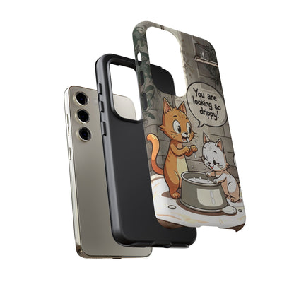 Cute Cat Phone Case - You Are Looking So Drippy, Pet Lover Gift, Animal Lover, Fun Phone Accessory, Whimsical Design