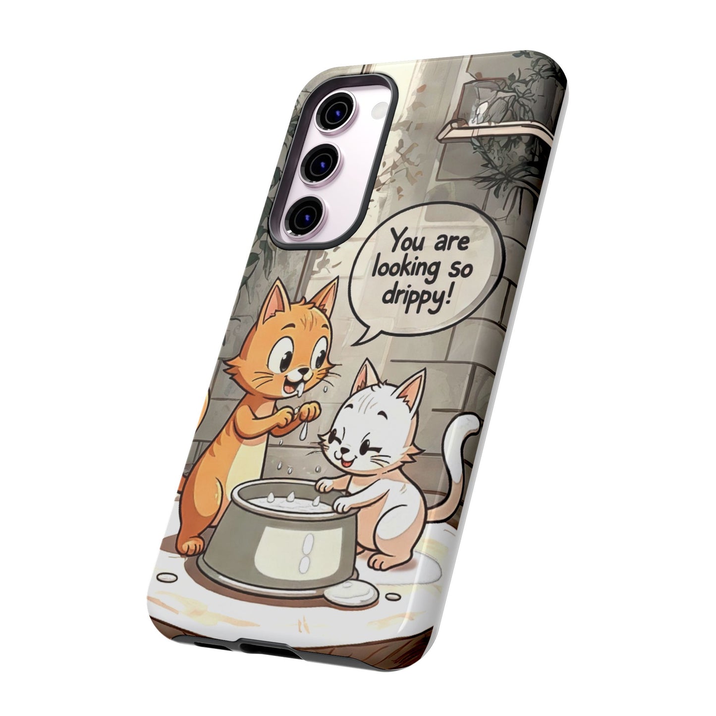 Cute Cat Phone Case - You Are Looking So Drippy, Pet Lover Gift, Animal Lover, Fun Phone Accessory, Whimsical Design