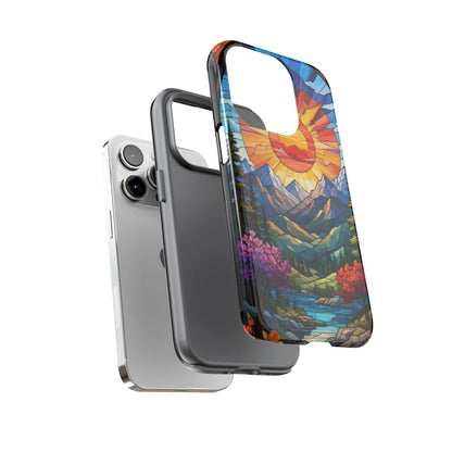 Colorful Mountain Phone Case - Tough Cases, Nature Aesthetic, Gift for Outdoor Lovers, Unique Phone Accessories, Vibrant Art Phone Cover
