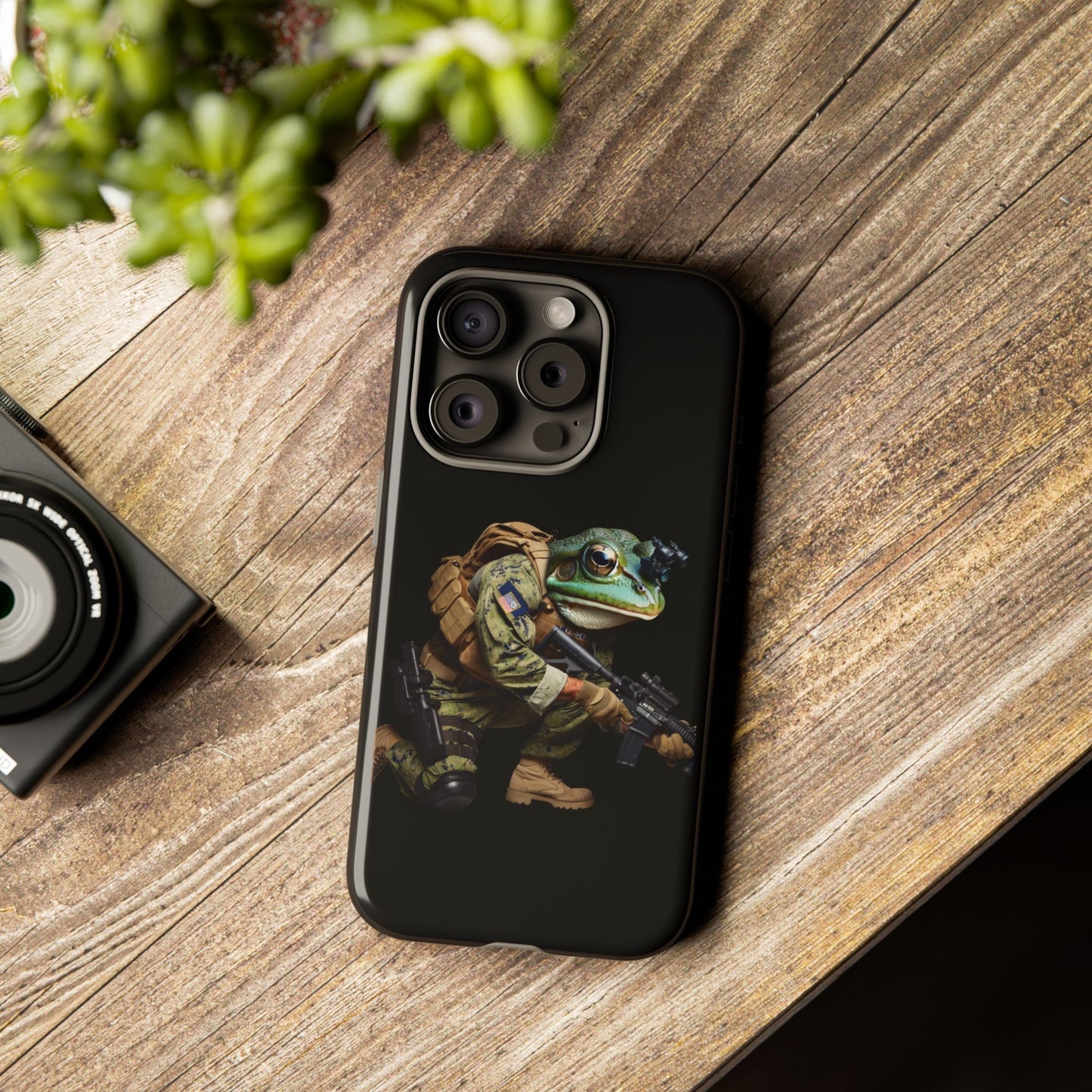 Tough Cases: Military Frog Phone Case, Phone Accessory, Unique Gift for Gamers, Animal Lovers, Stylish Protection