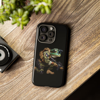 Tough Cases: Military Frog Phone Case, Phone Accessory, Unique Gift for Gamers, Animal Lovers, Stylish Protection