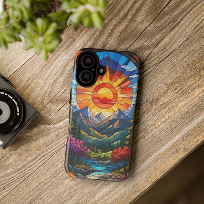Colorful Mountain Phone Case - Tough Cases, Nature Aesthetic, Gift for Outdoor Lovers, Unique Phone Accessories, Vibrant Art Phone Cover