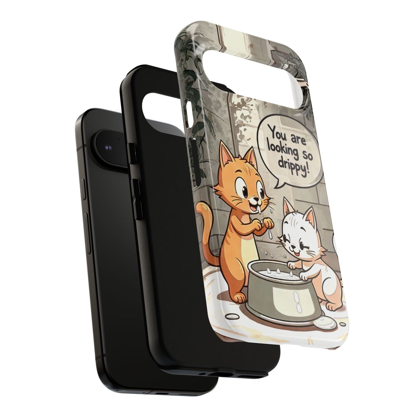Cute Cat Phone Case - You Are Looking So Drippy, Pet Lover Gift, Animal Lover, Fun Phone Accessory, Whimsical Design
