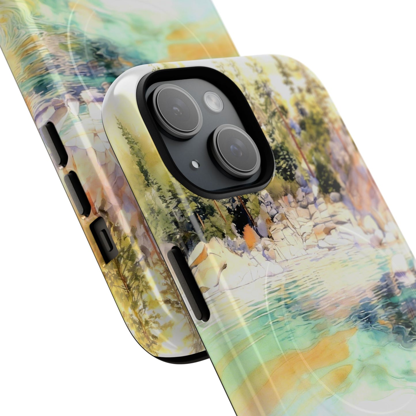 Tough Magnetic Case — Abstract Watercolor Lake Phone Cover