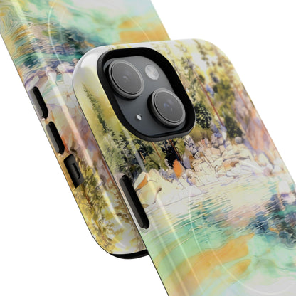 Tough Magnetic Case — Abstract Watercolor Lake Phone Cover
