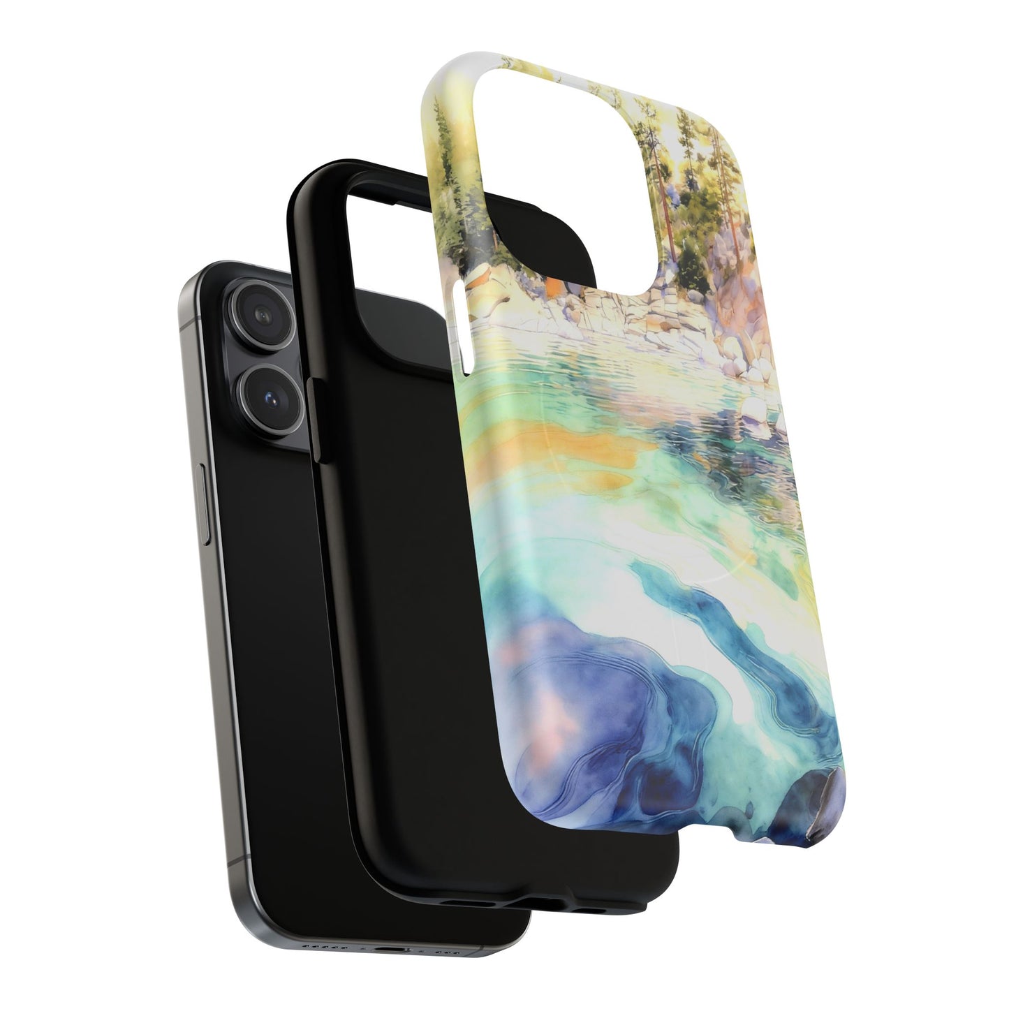 Tough Magnetic Case — Abstract Watercolor Lake Phone Cover