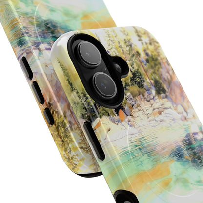 Tough Magnetic Case — Abstract Watercolor Lake Phone Cover
