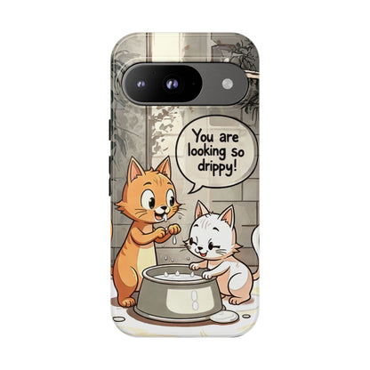Cute Cat Phone Case - You Are Looking So Drippy, Pet Lover Gift, Animal Lover, Fun Phone Accessory, Whimsical Design